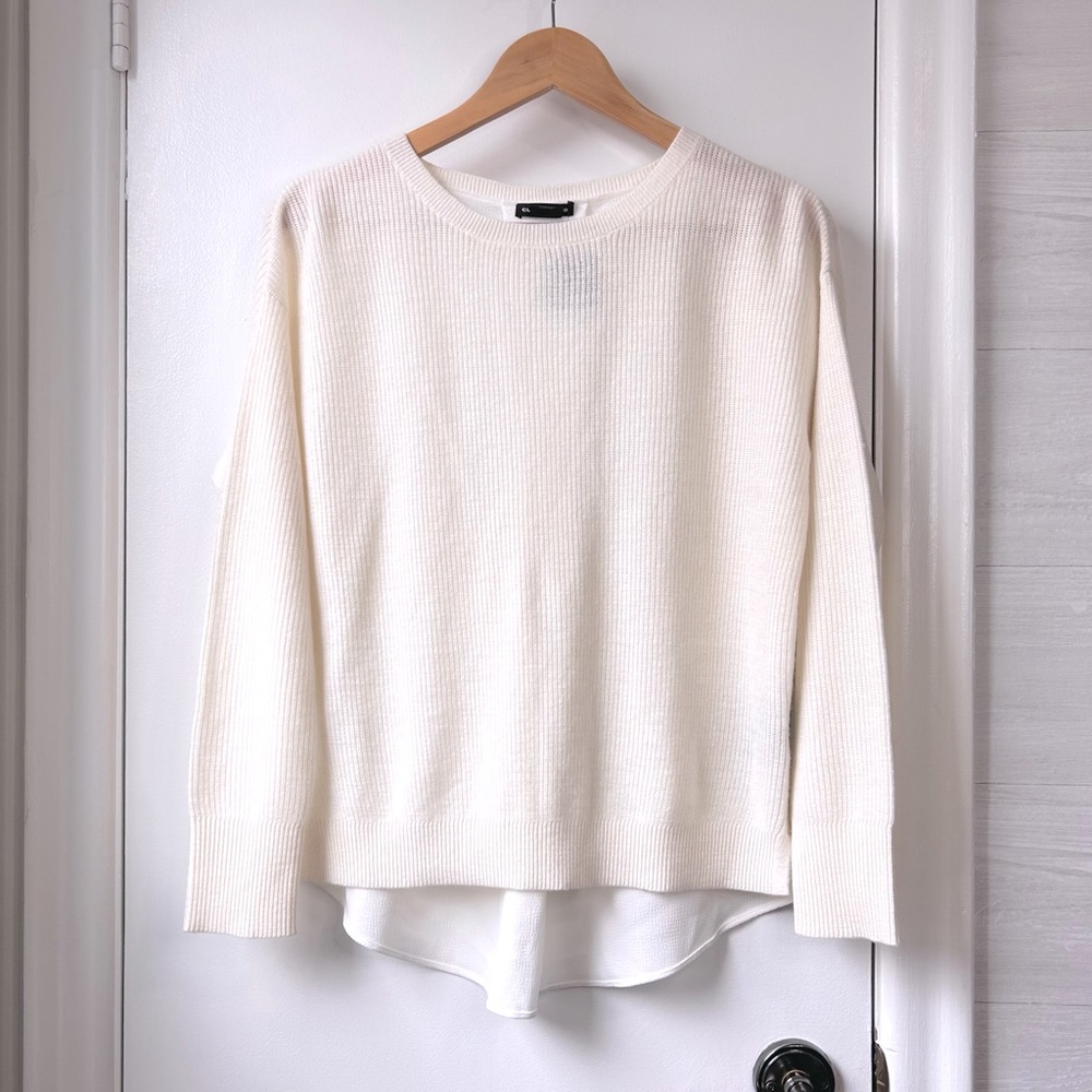 Nwt Club Monaco Cashmere/Wool/Crepe Sweater